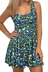Tank Floral Print Vintage Bubble Dress Flared-Skirt Polyester/Spandex Club Dress/Party Dress/Tunic 
