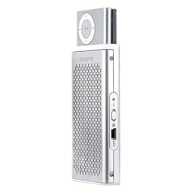 Creative TravelSound i50 - Portable speakers with digital player dock for iPod shuffle (aluminum) (2G) - 1.4 Watt (total) - anodized aluminum, high-gloss white