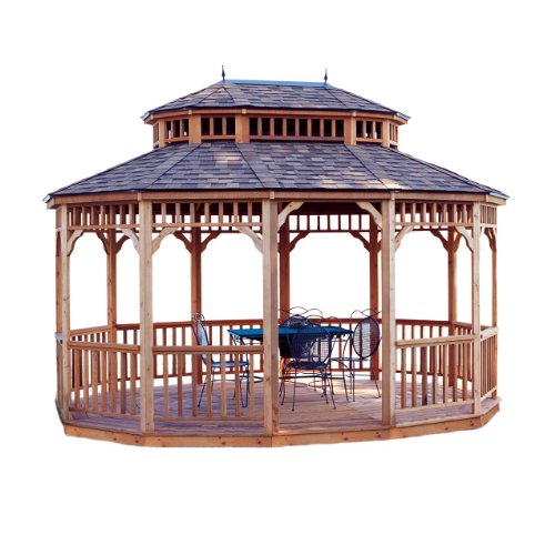 Great Falls Shed 10-Feet by 14-Feet Monterey Oval Cedar Gazebo