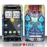 Rubberized blue colorful Antique flower Snap on Design Case Hard Case Skin  ....