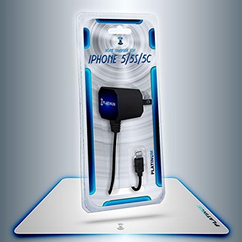 PlatinumA Lightning 8 Pin Data Sync Charging Charger for iPhone 5, 5S, 5C, iPad and iPod - Retail Package White (Travel 8 Pin AC Charger)