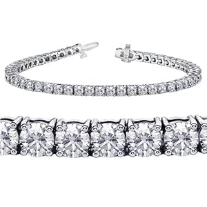 4.00 CT TW 4 Prong Round Diamond Tennis Bracelet in 14k White Gold (G-color/SI1-clarity)