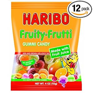 Haribo Fruity Frutti, 4-Ounce Bags (Pack of 12)