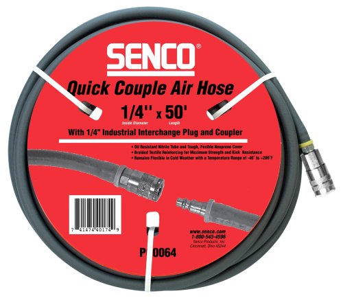Senco PC0064 Hose 1/4-inch by 50 foot with 1/4 Couple Plug