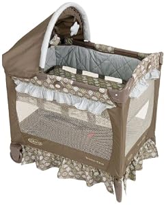 Graco Travel Lite Crib with Bassinet, Barcelona Bluegrass
