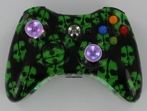 Xbox 360 Wireless Lighted Thumbstick Call of Duty Ghost Green Controller + FREE Pouch Case