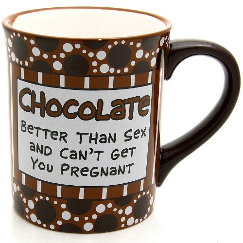 Our Name Is Mud designed by artist Lorrie Veasey, Chocolate Pregnant Mug, 5.375-Inch