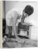 Box Canvas Print of LADY POLISHES A TABLE from Mary Evans