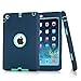 iPad Mini Case, ROKE Fashion 2in1 Hybrid Protective Heavy Duty Protection Shock-absorption Impact Resistant Case For Pad Mini 2/3 Case (Mint Green/Dark Blue)