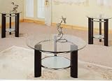 BEAUTIFUL 3 PC BONDED LEATHER COFFE TABLE SET