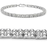 0.80 Carat Genuine White Diamond Sterling Silver Bracelet