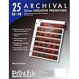 Print FIle 35-7B25 for 35mm Film Negatives 7 Strips 25 Pack