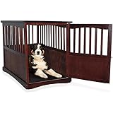 Wooden Pet Crate Table For Dog's Cat's Espresso Enclosure Cage 36.5" x 24" wide x 29.25" Locking Kennel Enclosure