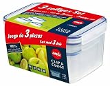 Emsa 503492 CLIP & CLOSE Frischhalte-Set, 3-teilig (0,9L, 2,4L, 4,6L) - 