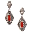 Earring for Girls in Sterling Silver Onyx Gemstone Jewelry 1.5 inches (erg176)