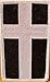 Christian Cross Emblem Patch with Hook & Loop Black & White Version (White Border)