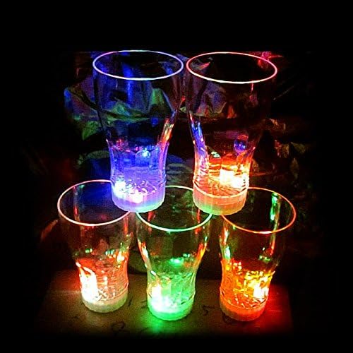 Orissi 5 Pack Battery-powered Color-changing LED Light-Up Flashing Cups Party Glasses