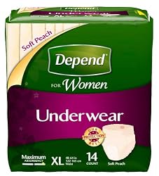 Depend for Women Underwear, [Extra-Large], Maximum Absorbency, 14-Count Packages, (Pack of 4)
