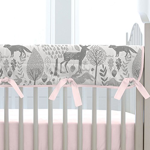 Carousel Designs Pink and Gray Woodland Crib Rail Cover