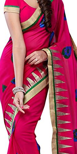 Meghdoot Women Indian Bollywood Traditional Chiffon Saree Sari Unstitched