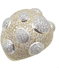 14k White and Yellow Gold 4.16ctw Diamond Cocktail Ring LR1868H1 Size 7.75