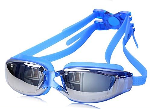 KOho swimming goggles Best Value Mirrored Leakproof Anti Fog Swimming Goggles for Adult Men, Women and Ladies with UV Protection (blue)