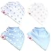 Zippy Fun Bandana Bibs for Baby Boys and Toddlers (Blue and White Pack of 4)