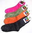 Soft and Warm Microfiber Fuzzy Socks Olive Green, Pumpkin, Fuschia Pink or Black by Foot Traffic
