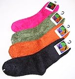 Soft and Warm Microfiber Fuzzy Socks in Your Choice of Olive Green, Fuschia or Black By Foot Traffic