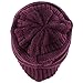 Unisex Winter Chunky Soft Stretch Cable Knit Slouch Beanie Skully Ski Hat Purple