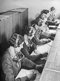 British Telephone Operators Wearing Headsets Working at Switchboard Photographic Poster Print, 12x16