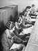 British Telephone Operators Wearing Headsets Working at Switchboard Photographic Poster Print, 12x16