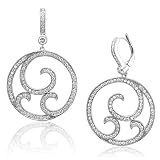 18k White Gold Circle Diamond Earrings (HI, SI-I, 1.35 carat)