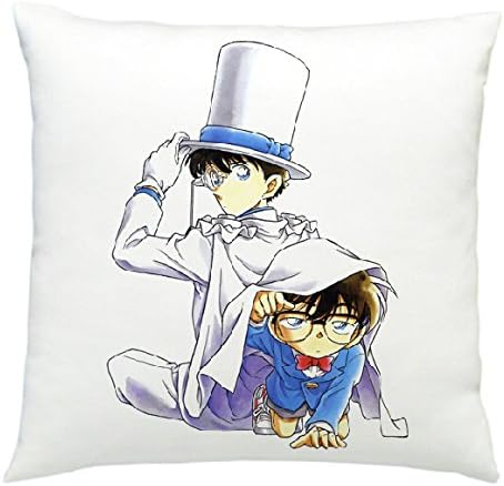 Petty Cabin Japanese Anime Detective Conan / Case Closed Pillow Conan Edogawa / Kudou Shinichi Kaito Kuroba/ Kid the Phantom Thief Print Throw Pillow (Microfiber, Double Sided- 17.7*17.7 Inch)