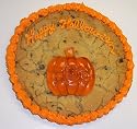 Scott's Cakes 1 lb. Chocolate Chip Cookie Cake with Gummie Pumpkin Orange Trim