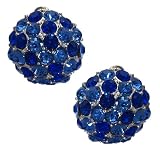 FREDIA Silver Light & Dark Sapphire Crystal Clip On Earrings