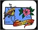 Mouse Pad with meadowlark, state bird, state, wild prarie rose, North Dakota, state flower