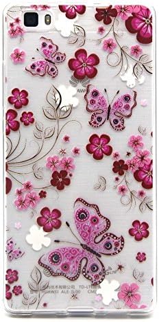 Lapland L12 TPU Soft Ultra-thin Case with Flower and Butterfly Cover for Huwei P8 Lite