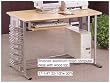 COMPUTER DESK WITH BRUSHED ALUMINUM FINISH