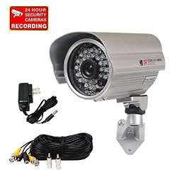 VideoSecu 1/3" SONY Effio CCD Day Night Vision Outdoor IR Security Camera 600TVL Weatherproof 28 Infrared LEDs for CCTV DVR Home Surveillance System with Free Power Supply and Extension Video Power Cable C81