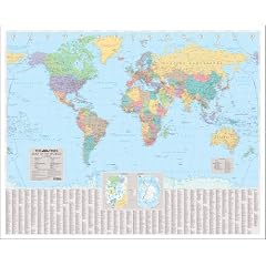 The Times World Wall Laminated Map (Wall Map)