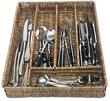 Mountain Woods Rattan Silverware Tray