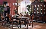 Rich 7pc Dining Table Set W/ 6 Cushion Arm/side Chairs