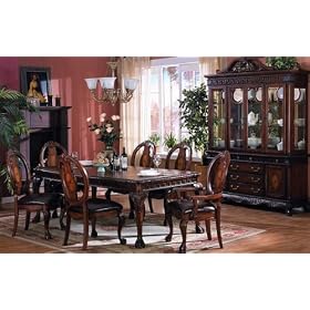 Rich 7pc Dining Table Set W  6 Cushion Arm side Chairs by Cross