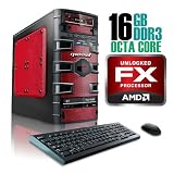 CybertronPC SLAYER 2221GBRQ, AMD FX Gaming PC, W7 Home Premium, Black/Red