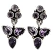 Dangle-Earrings Sterling Silver Amethyst Jewelry 1.75 inches
