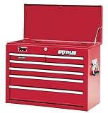 Waterloo TR61206 26-Inch Wide by 12-Inch Deep by 19-3/4-Inch High Red Professional Use 6 Drawer Chest with Full Extension Ball Bearing Drawer Slides
