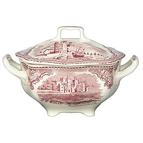 Johnson Brothers Old Britain Castles Pink Covered Sugar Bowl by Johnson Brothers