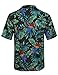 Hawaiian Print Lightweight Short Sleeve Button Up Shirt Black Size M
