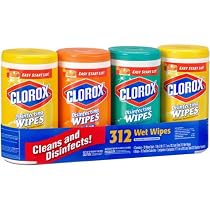 Clorox Disinfecting Wipes 4-Pack: 1 Fresh Scent, 2 Lemon Fresh, 1 Orange (78 Wipes Per Canister - 312 Wet Wipes Total)
